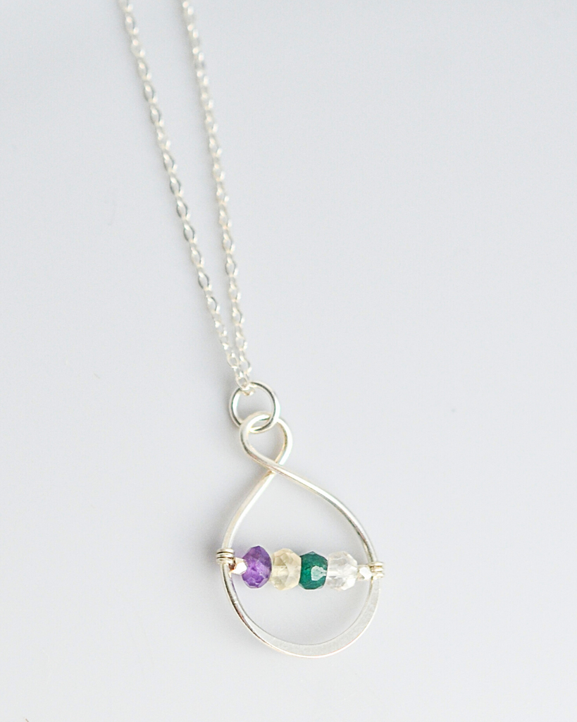 Grandma Small Infinity Birthstone Necklace