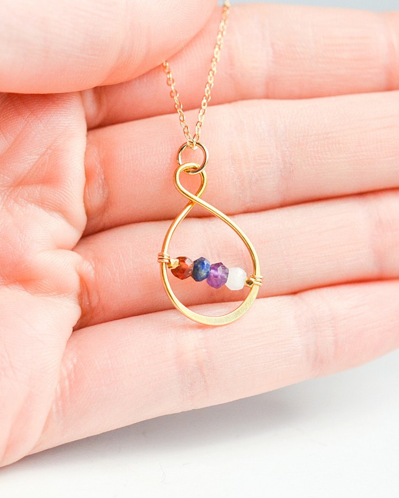 Sister Small Infinity Birthstone Necklace