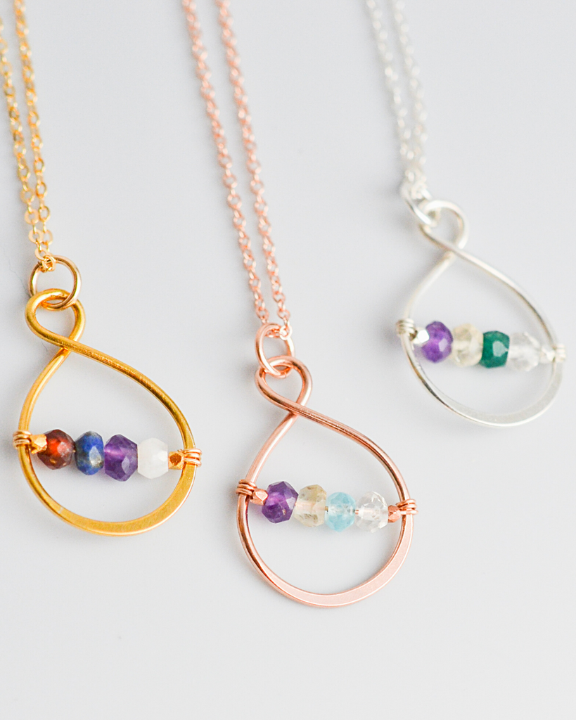 Grandma Small Infinity Birthstone Necklace