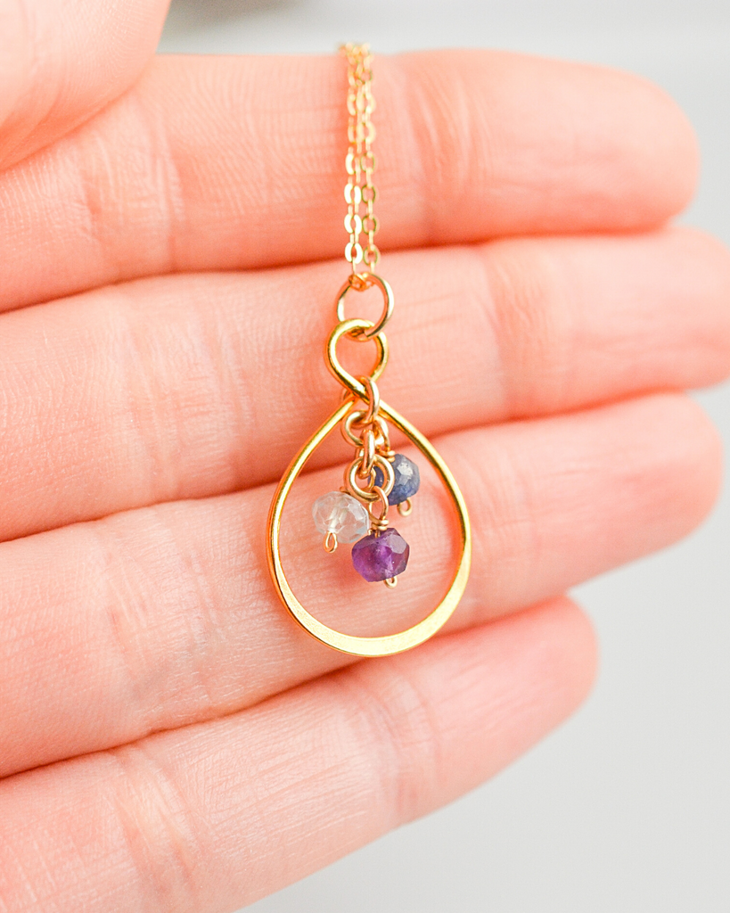 Grandma Small Infinity Teardrop Necklace