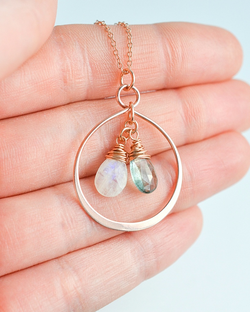 Sister Large Infinity Teardrop Necklace