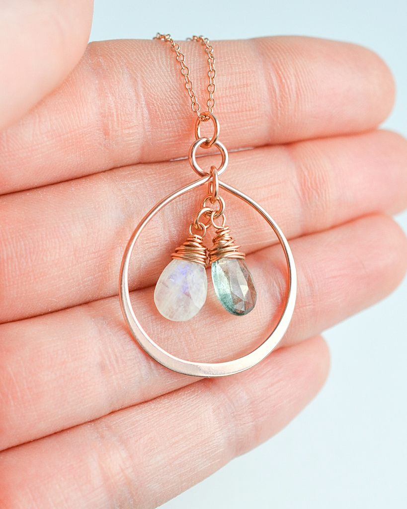 Mother's Large Infinity Teardrop Necklace