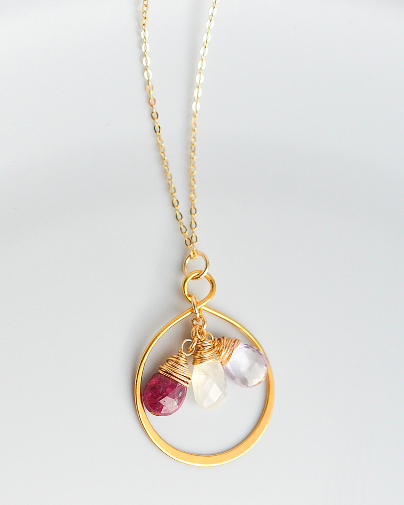 Mother's Large Infinity Teardrop Necklace