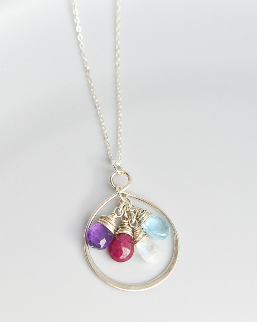 Mother's Large Infinity Teardrop Necklace