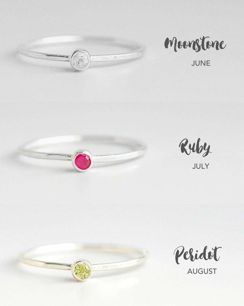 Summer Birthstone Rings