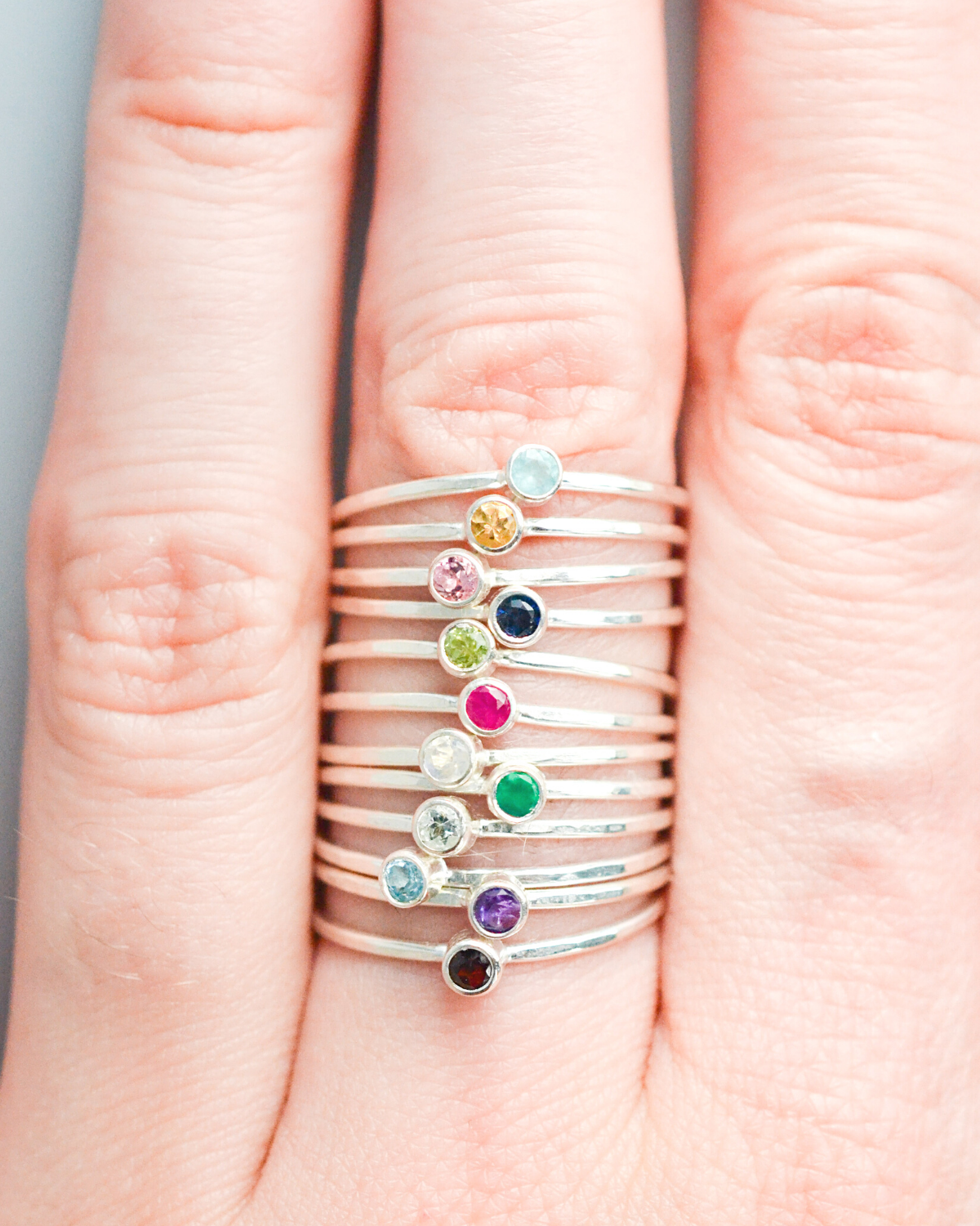 Dainty 2025 birthstone rings
