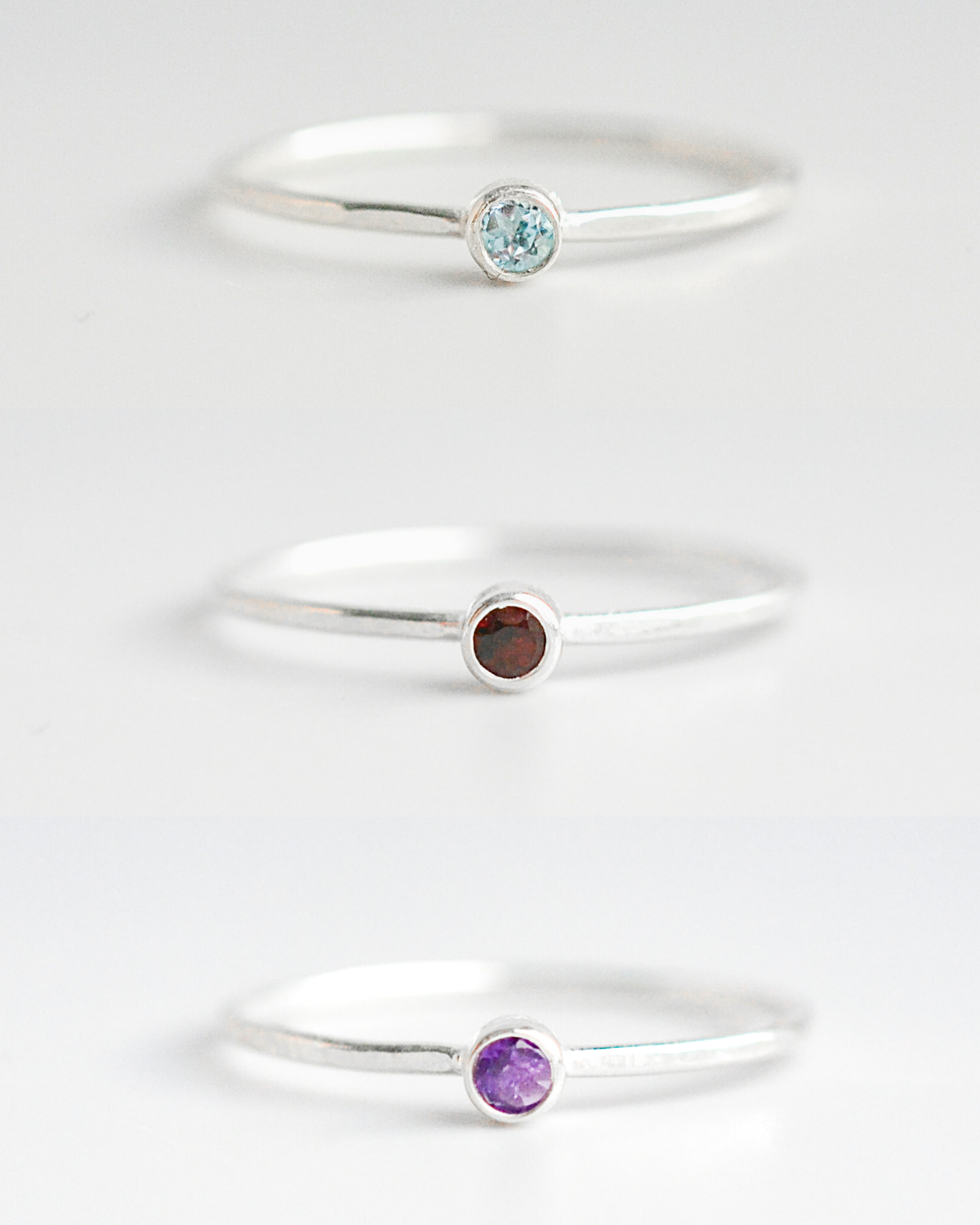 Sterling Silver I Love You Family Birthstone Ring