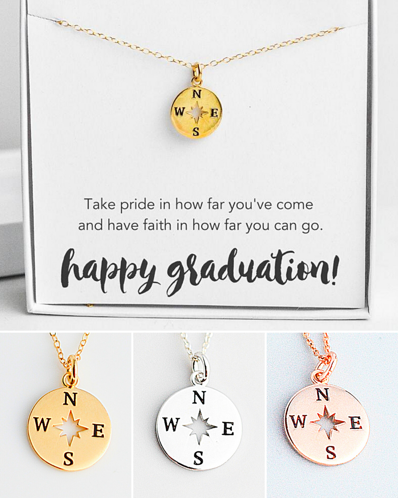 Graduate Solid Compass Necklace