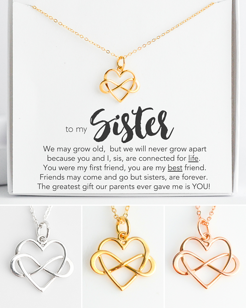 Sister Infinity Heart Necklace