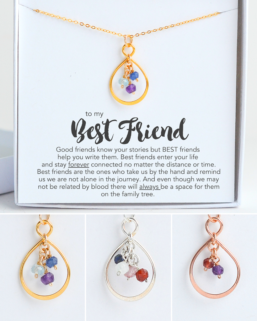 Best Friend Small Teardrop Necklace