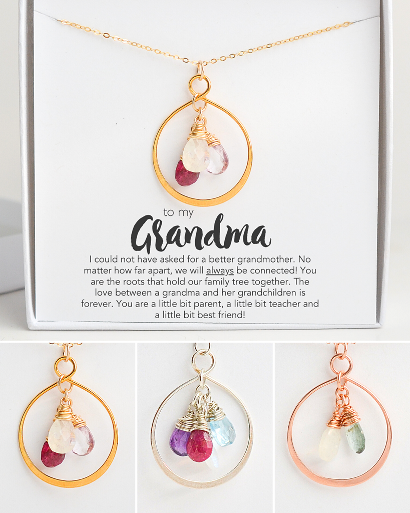 Grandma Large Infinity Teardrop Necklace