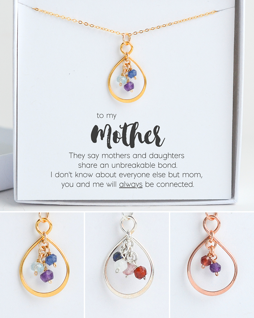 Mother's Small Infinity Teardrop Necklace