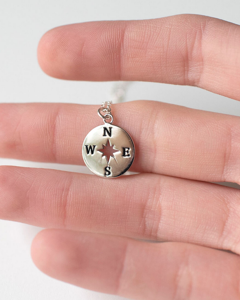 Joy in the Journey Solid Compass Necklace