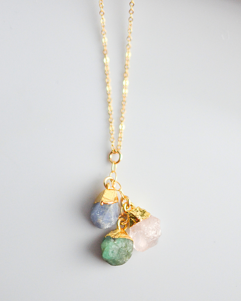 Mother's Birthstone Cluster Necklace