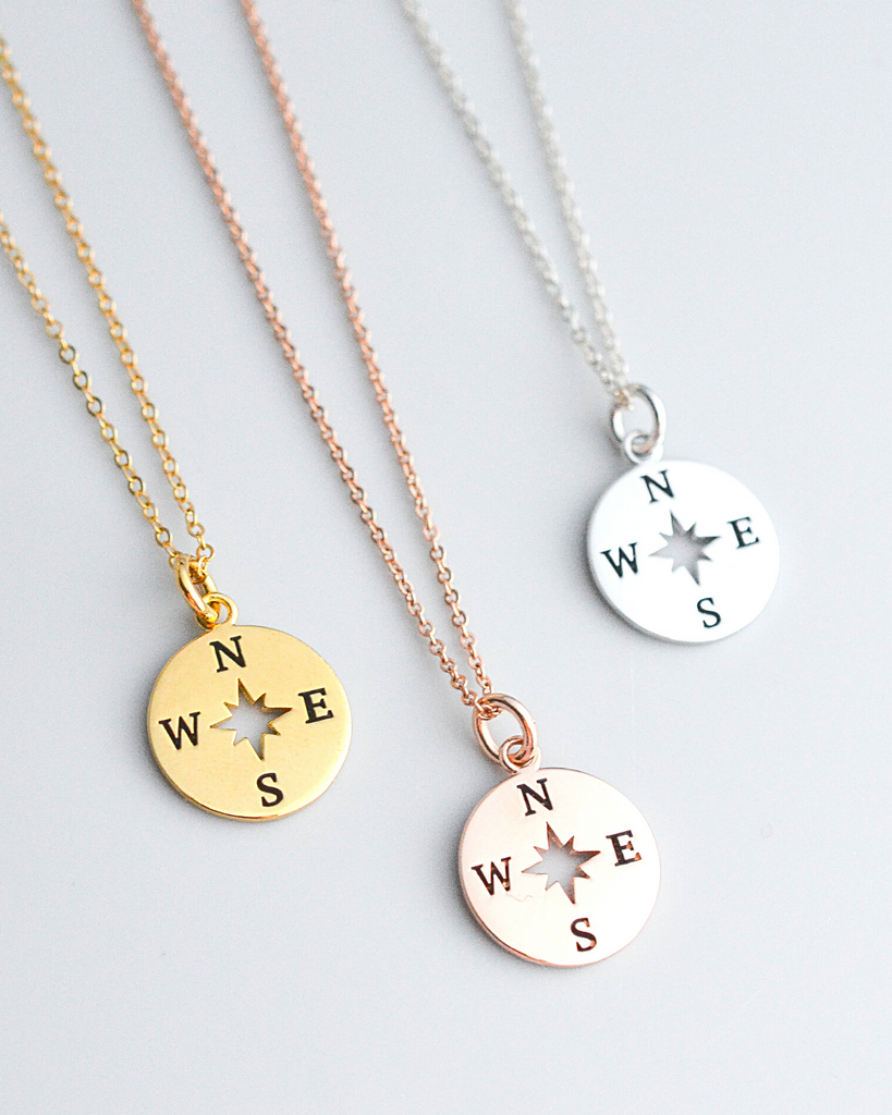 Graduate Solid Compass Necklace