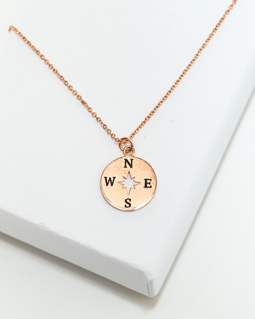 Joy in the Journey Solid Compass Necklace