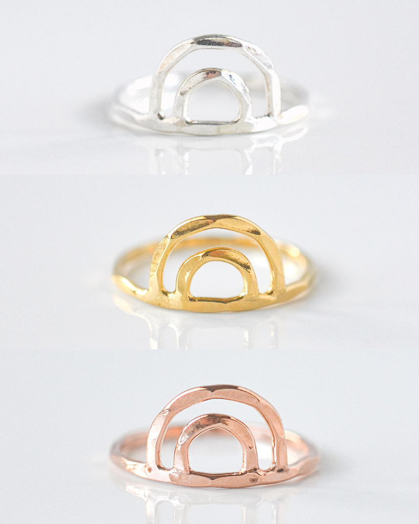 Double Arch Rainbow Ring