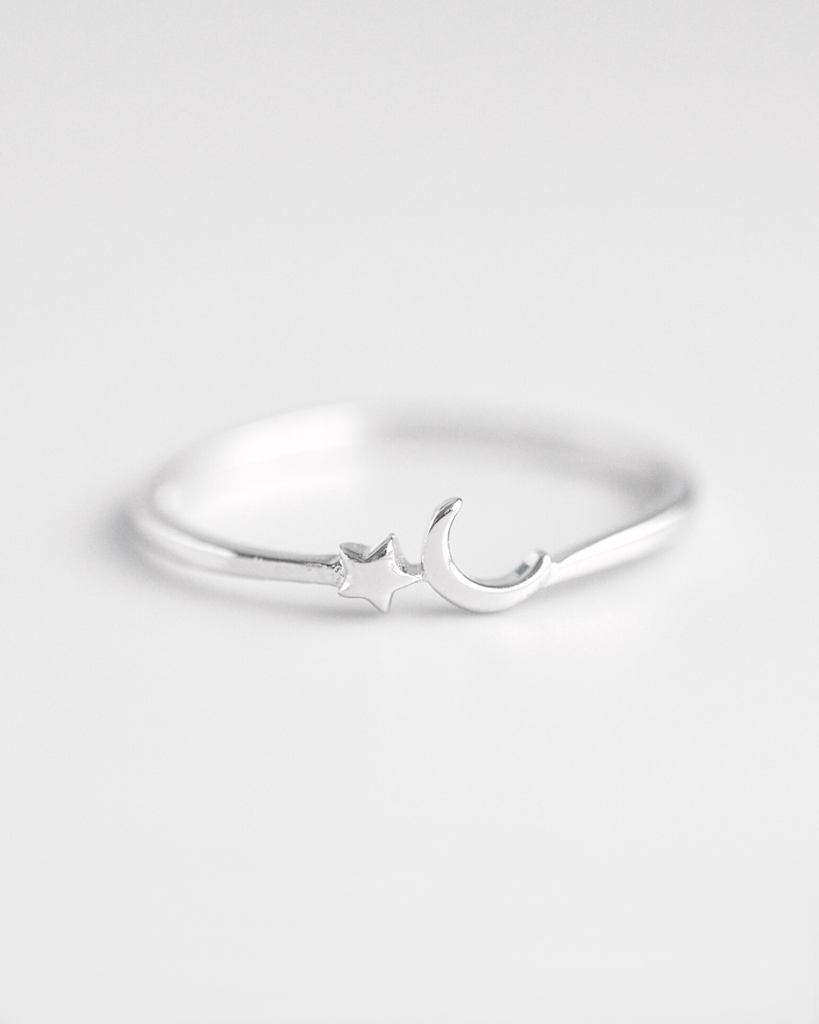 Mini Moon and Star Ring
