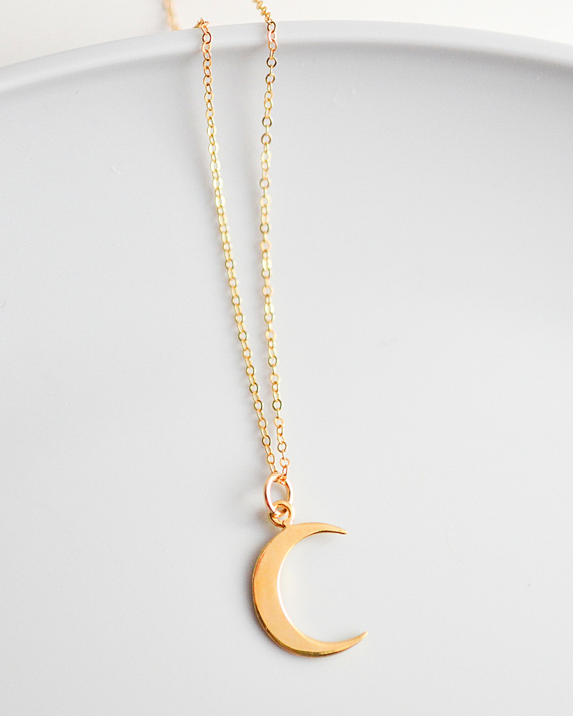 Mother's Crescent Moon Necklace