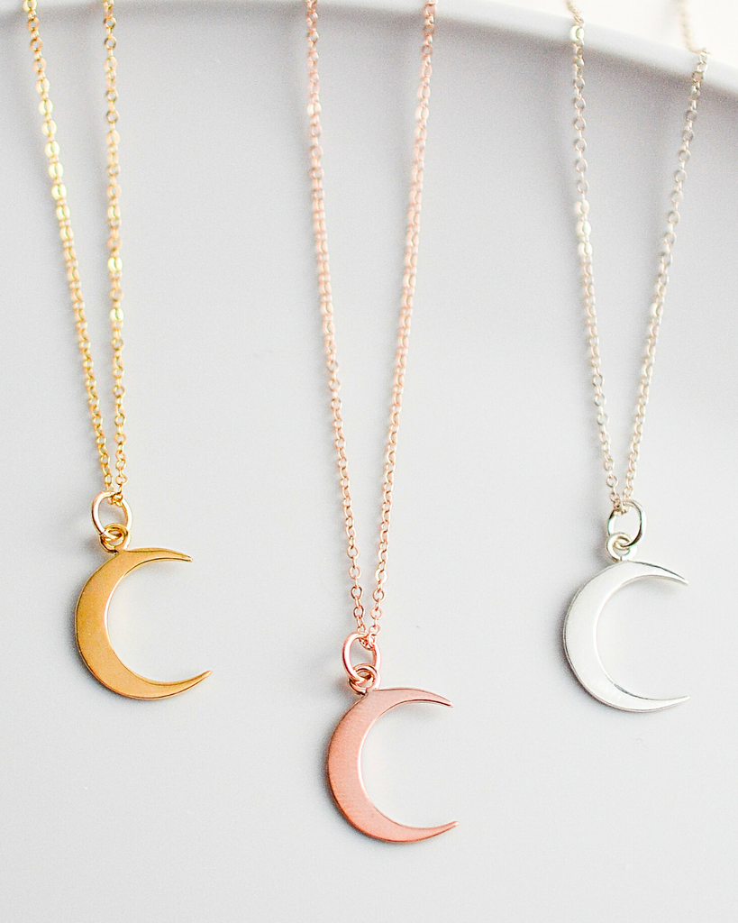Mother's Crescent Moon Necklace