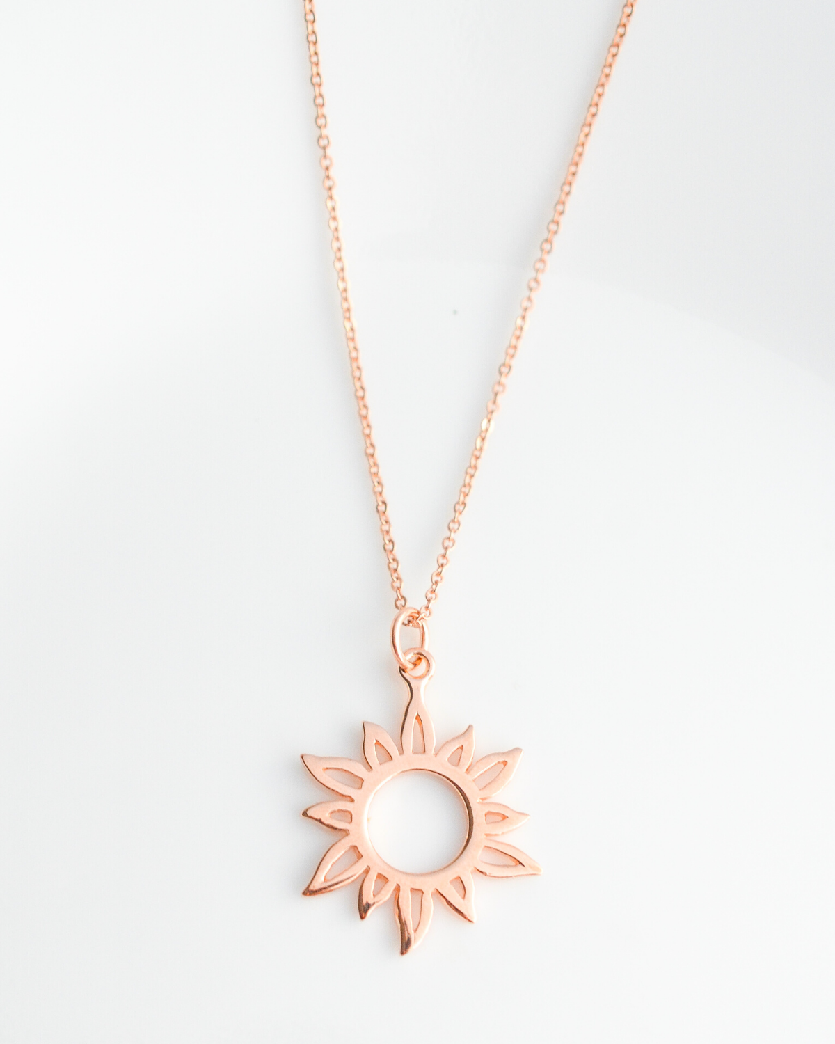 Rose gold hot sale sun necklace
