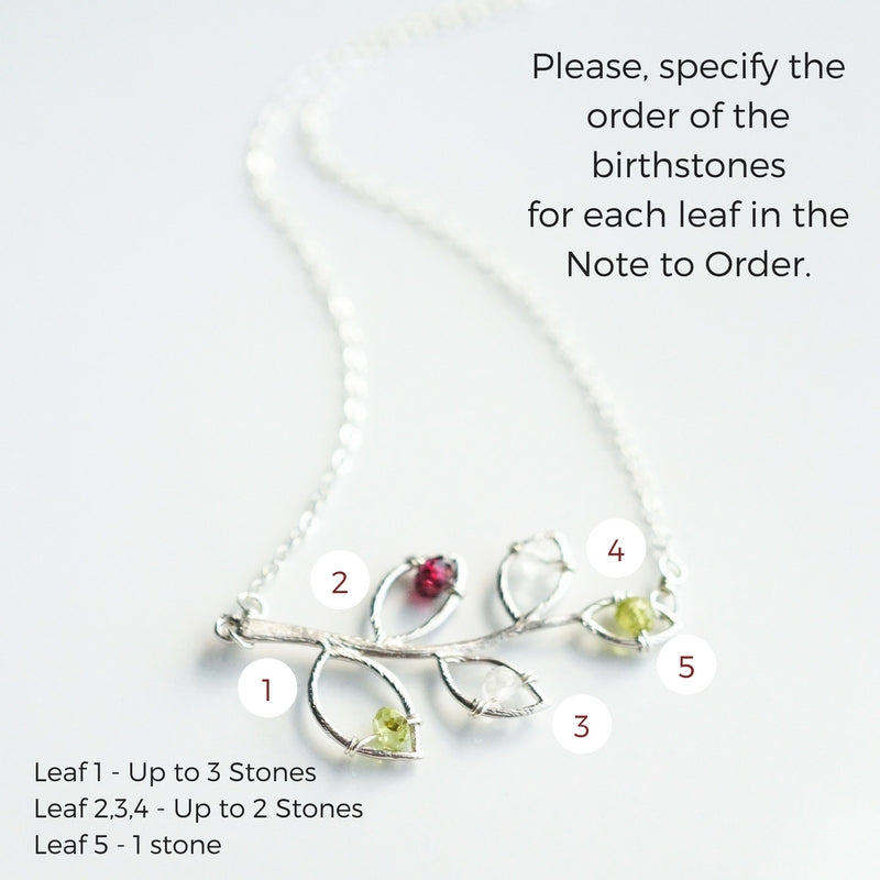 Family Tree Birthstone Necklace