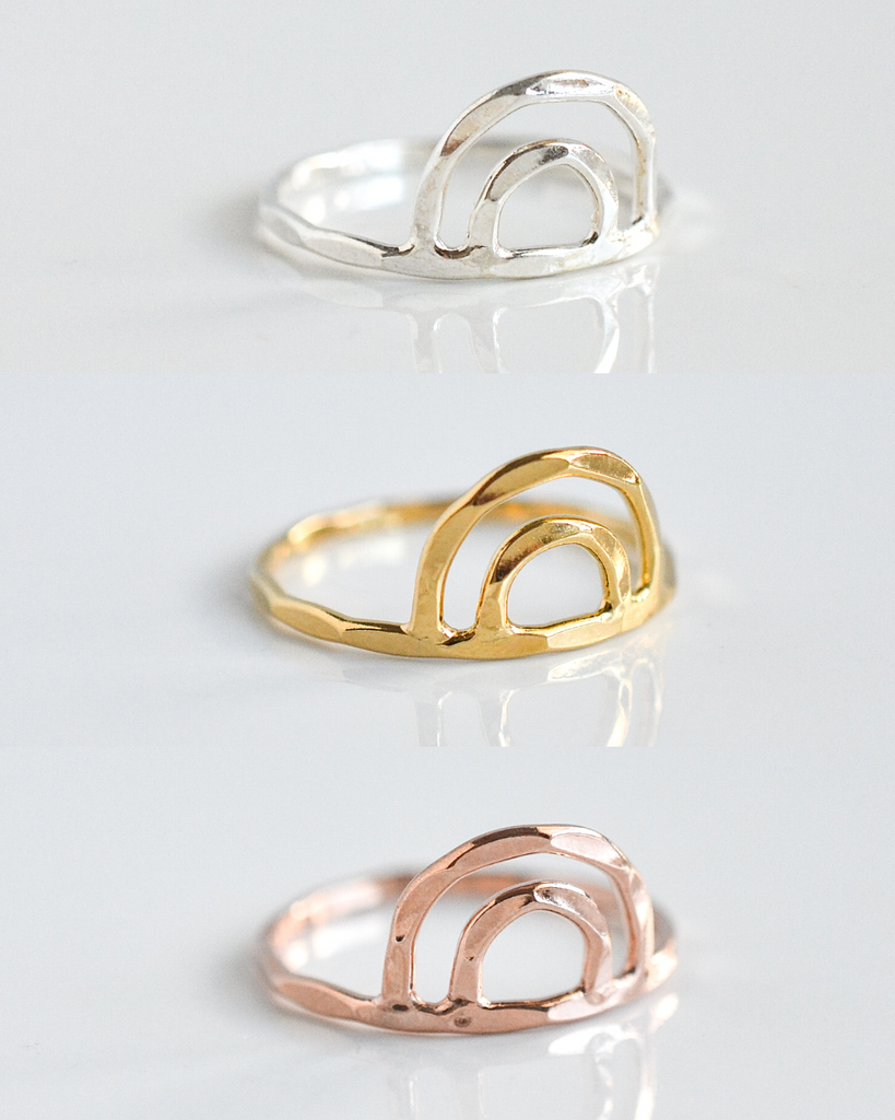 Double Arch Rainbow Ring