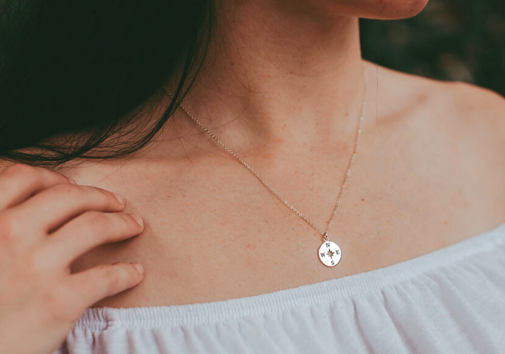 Joy in the Journey Solid Compass Necklace