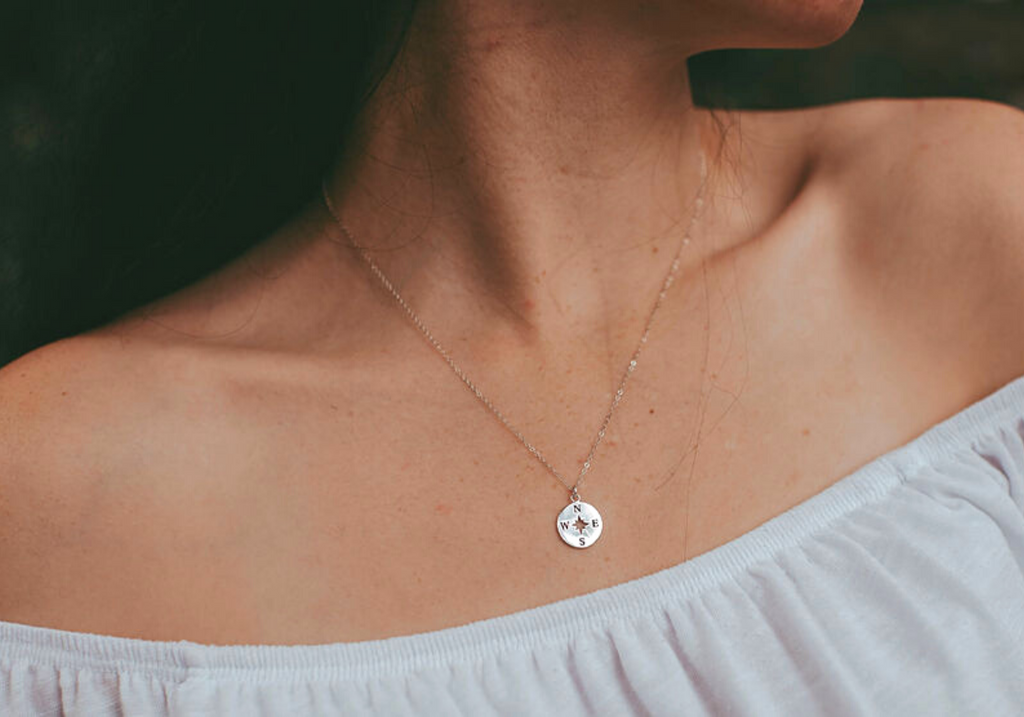 Joy in the Journey Solid Compass Necklace