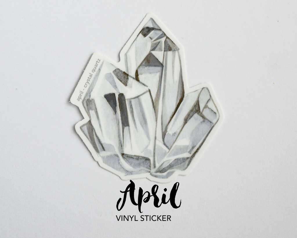 April Crystal Quartz Birthstone Vinyl Sticker