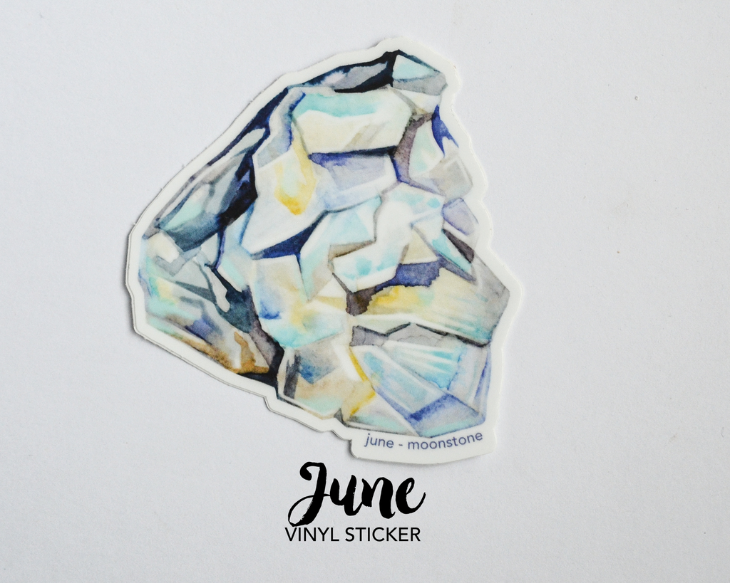 June Moonstone Birthstone Vinyl Sticker