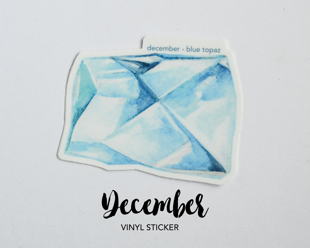 December Blue Topaz Birthstone Vinyl Sticker