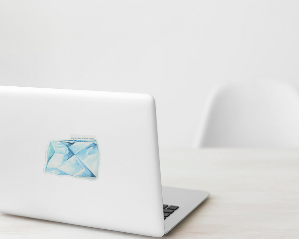 December Blue Topaz Birthstone Vinyl Sticker