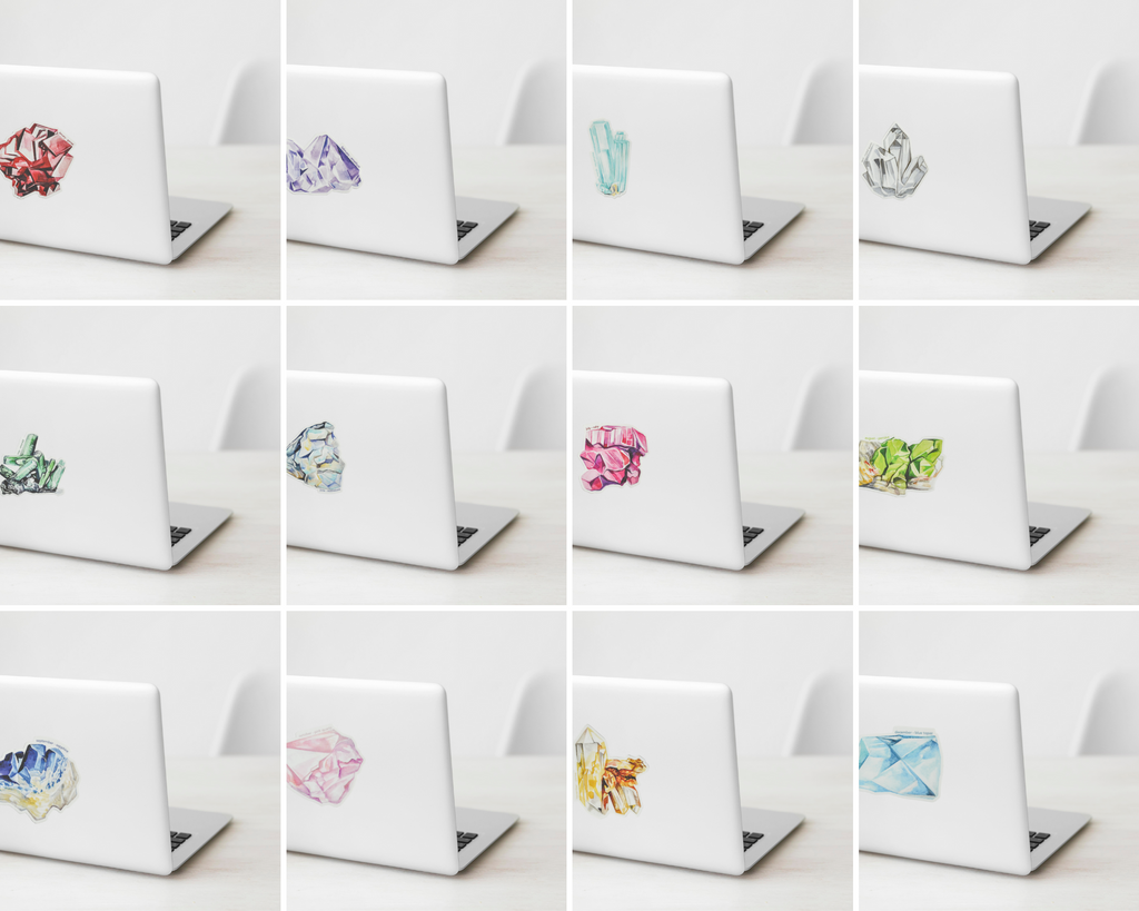 12 Birthstone Vinyl Stickers